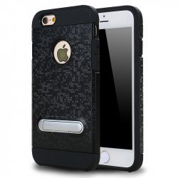 iPhone 7 Pixel Armor Hybrid Kickstand Case (Black)